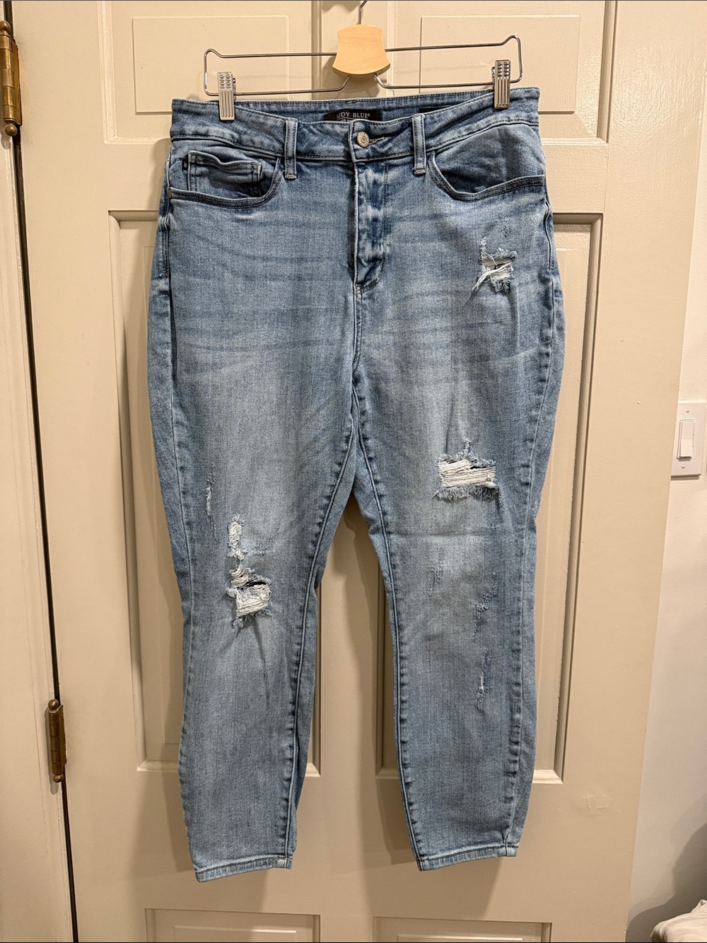 Judy Blue Kaylee Skinny Fit Light Wash Distressed Jeans Size 16W